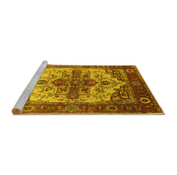 Sideview of Machine Washable Persian Yellow Traditional Rug, wshurb2635yw