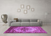 Machine Washable Persian Purple Traditional Area Rugs in a Living Room, wshurb2635pur