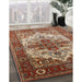 Mid-Century Modern Red Persian Rug in Family Room, urb2635