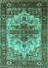 Machine Washable Persian Turquoise Traditional Area Rugs, wshurb2635turq