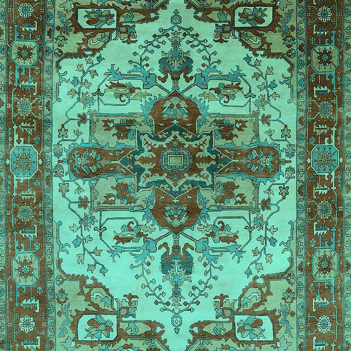 Machine Washable Persian Turquoise Traditional Area Rugs, wshurb2635turq