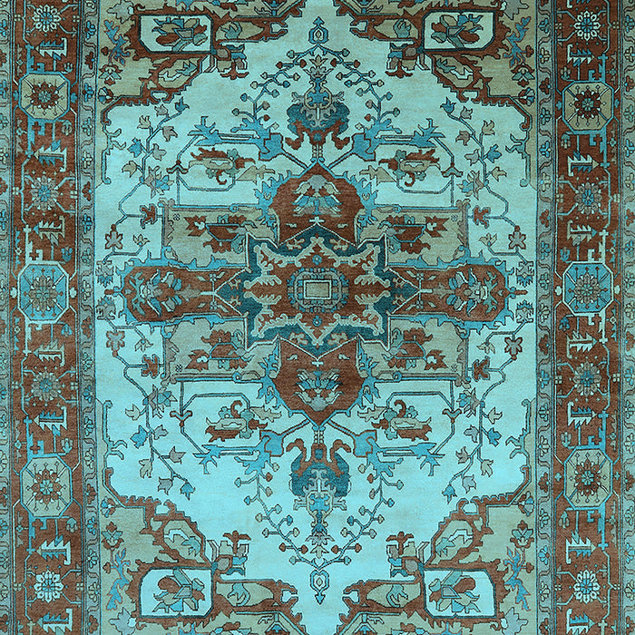 Machine Washable Persian Light Blue Traditional Rug, wshurb2635lblu