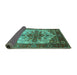 Sideview of Persian Turquoise Traditional Rug, urb2635turq