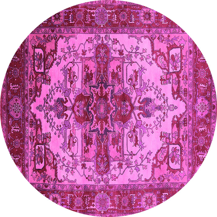 Round Persian Pink Traditional Rug, urb2635pnk