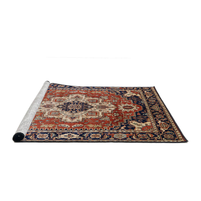 Sideview of Machine Washable Industrial Modern Camel Brown Rug, wshurb2636