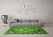 Machine Washable Persian Green Traditional Area Rugs in a Living Room,, wshurb2636grn