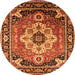 Round Persian Orange Traditional Rug, urb2636org