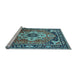 Sideview of Machine Washable Persian Light Blue Traditional Rug, wshurb2636lblu