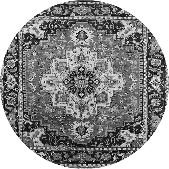 Round Persian Gray Traditional Rug, urb2636gry