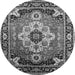 Round Persian Gray Traditional Rug, urb2636gry