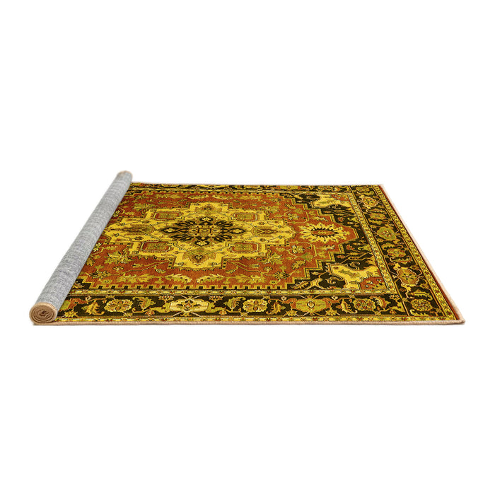 Sideview of Machine Washable Persian Yellow Traditional Rug, wshurb2636yw