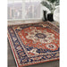 Mid-Century Modern Camel Brown Persian Rug in Family Room, urb2636