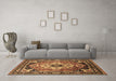Machine Washable Persian Brown Traditional Rug in a Living Room,, wshurb2636brn