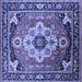 Square Machine Washable Persian Blue Traditional Rug, wshurb2636blu