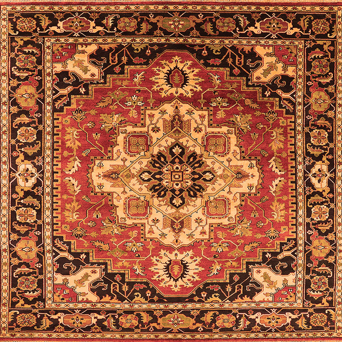 Square Persian Orange Traditional Rug, urb2636org