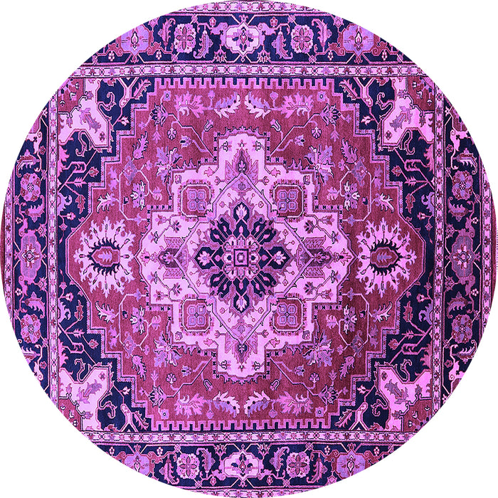 Round Persian Purple Traditional Rug, urb2636pur
