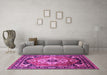 Machine Washable Persian Pink Traditional Rug in a Living Room, wshurb2636pnk