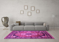 Machine Washable Persian Pink Traditional Rug, wshurb2636pnk