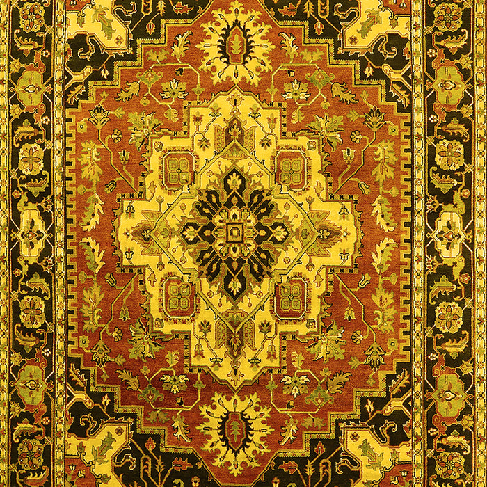 Machine Washable Persian Yellow Traditional Rug, wshurb2636yw