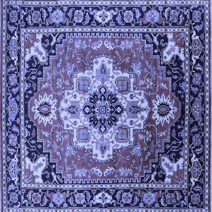 Square Persian Blue Traditional Rug, urb2636blu
