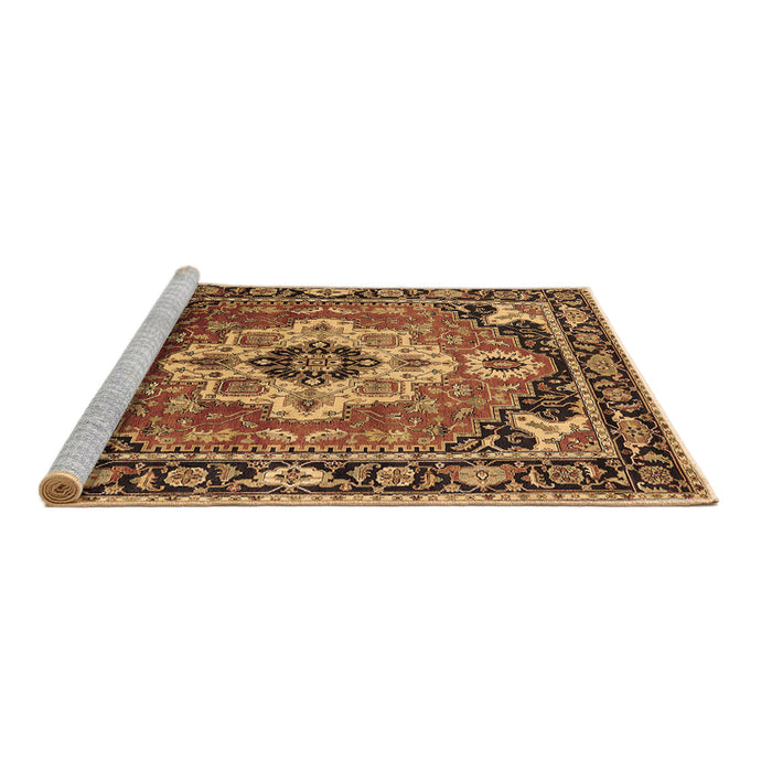 Sideview of Machine Washable Persian Brown Traditional Rug, wshurb2636brn
