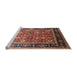 Sideview of Machine Washable Industrial Modern Saffron Red Rug, wshurb2637