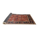 Sideview of Mid-Century Modern Saffron Red Oriental Rug, urb2637