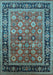 Machine Washable Oriental Light Blue Industrial Rug, wshurb2637lblu