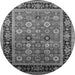 Round Oriental Gray Industrial Rug, urb2637gry