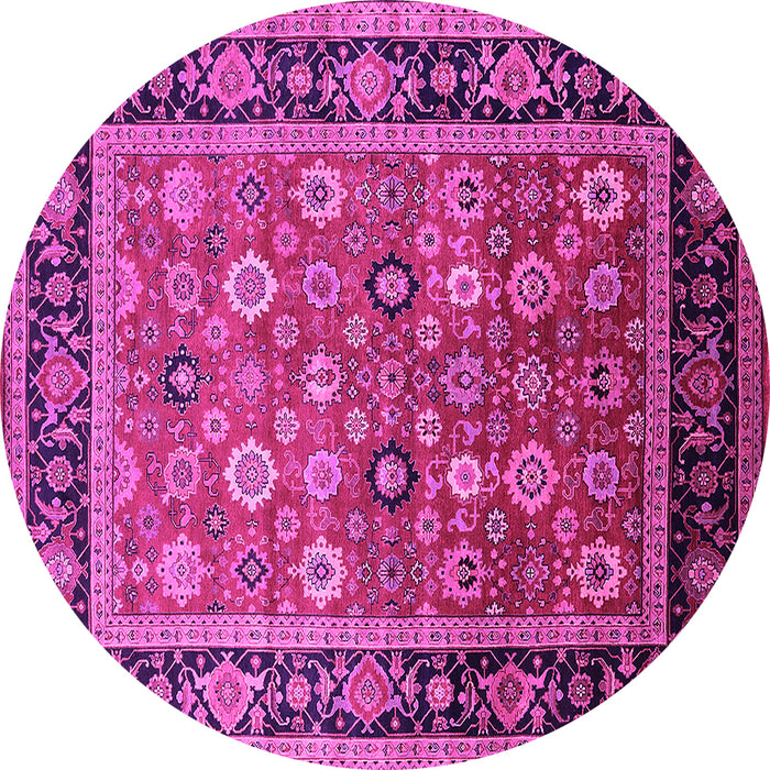 Round Oriental Pink Industrial Rug, urb2637pnk