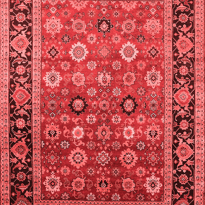 Machine Washable Oriental Red Industrial Rug, wshurb2637red