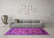 Machine Washable Oriental Purple Industrial Area Rugs in a Living Room, wshurb2637pur