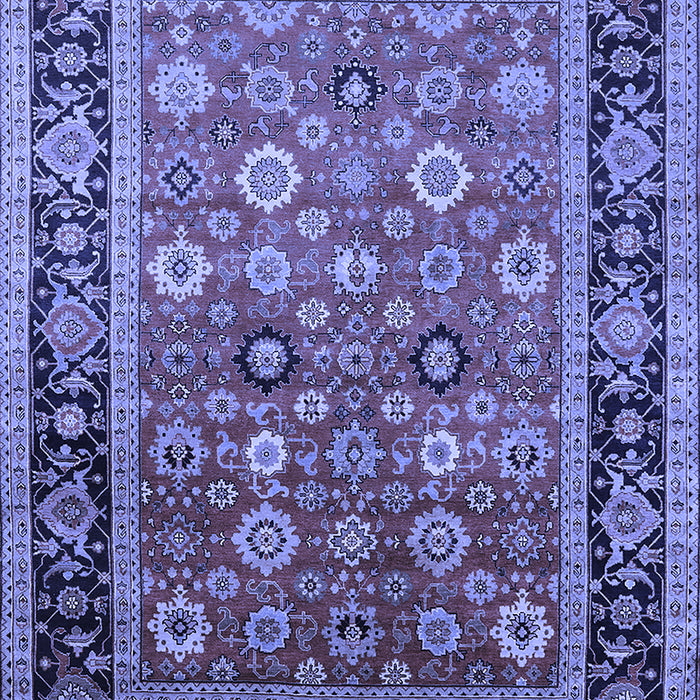 Machine Washable Oriental Blue Industrial Rug, wshurb2637blu