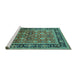 Sideview of Machine Washable Oriental Turquoise Industrial Area Rugs, wshurb2637turq