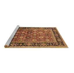 Sideview of Machine Washable Oriental Brown Industrial Rug, wshurb2637brn