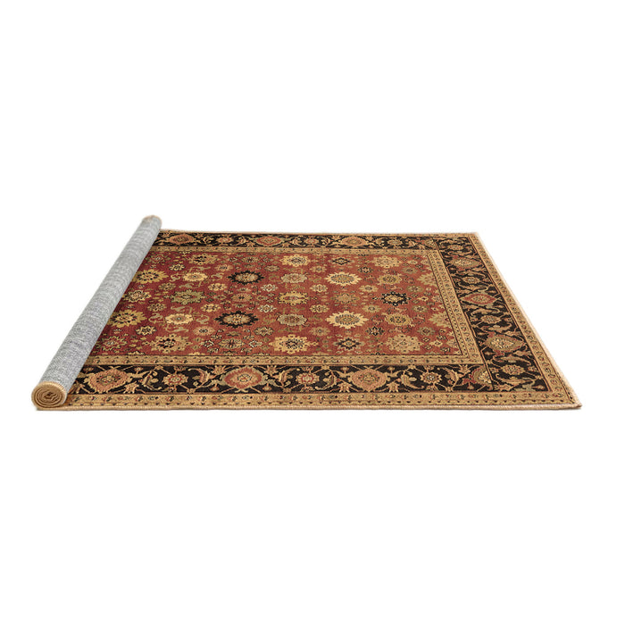 Sideview of Machine Washable Oriental Brown Industrial Rug, wshurb2637brn