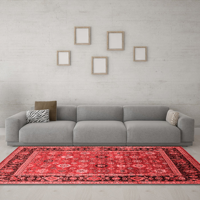 Industrial Red Washable Rugs