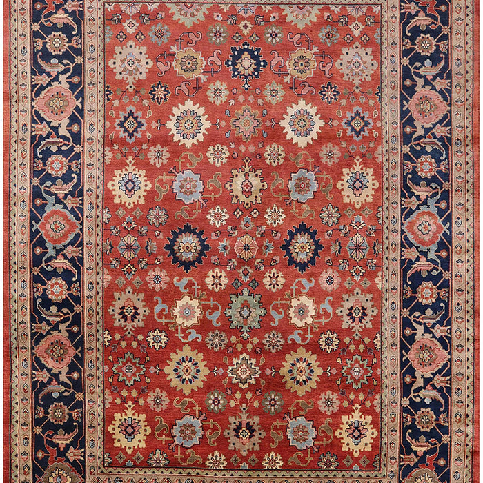Mid-Century Modern Saffron Red Oriental Rug, urb2637