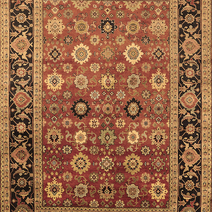 Machine Washable Oriental Brown Industrial Rug, wshurb2637brn