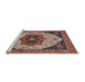 Sideview of Machine Washable Industrial Modern Camel Brown Rug, wshurb2638