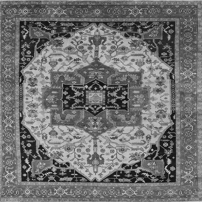Square Machine Washable Oriental Gray Industrial Rug, wshurb2638gry