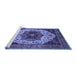 Sideview of Machine Washable Oriental Blue Industrial Rug, wshurb2638blu