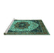 Sideview of Machine Washable Oriental Turquoise Industrial Area Rugs, wshurb2638turq