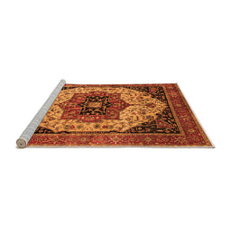 Sideview of Machine Washable Oriental Orange Industrial Area Rugs, wshurb2638org