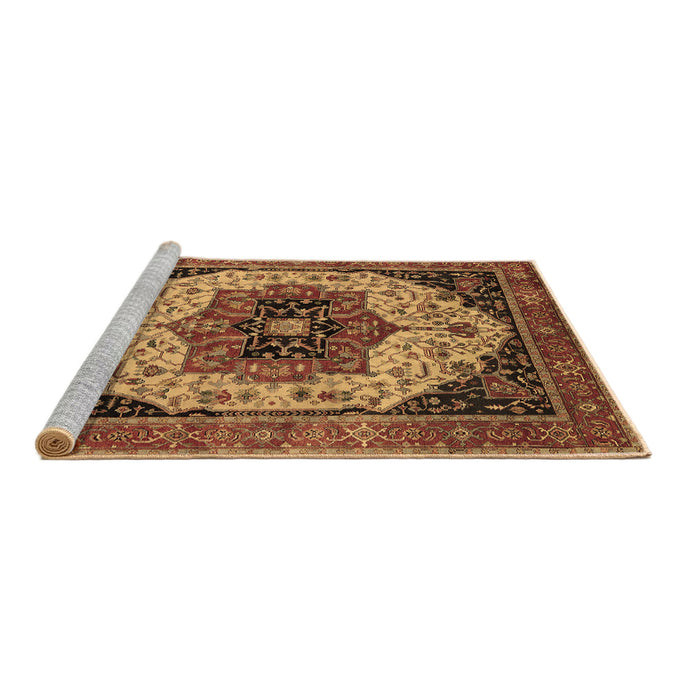 Sideview of Machine Washable Oriental Brown Industrial Rug, wshurb2638brn