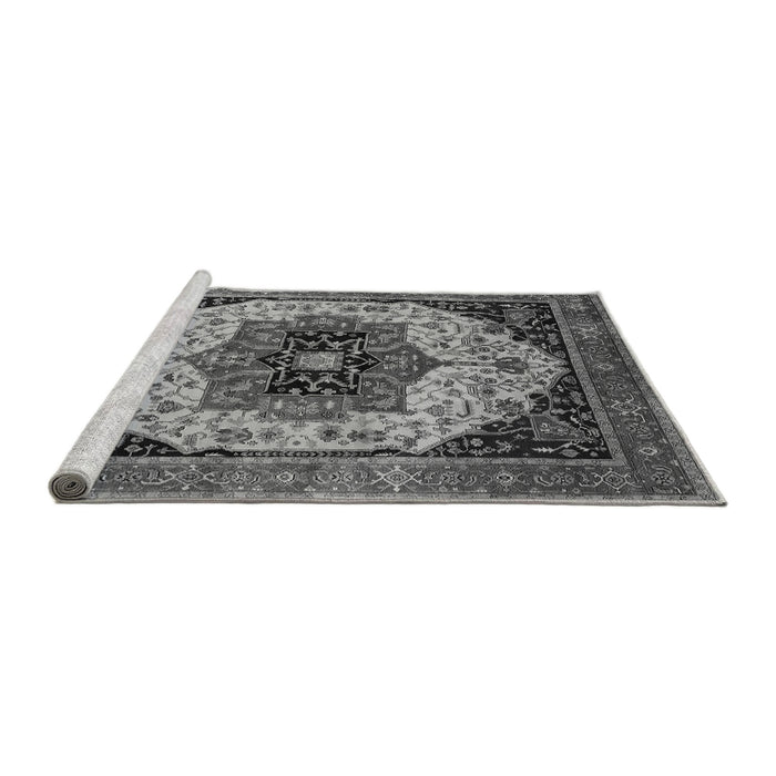 Sideview of Machine Washable Oriental Gray Industrial Rug, wshurb2638gry