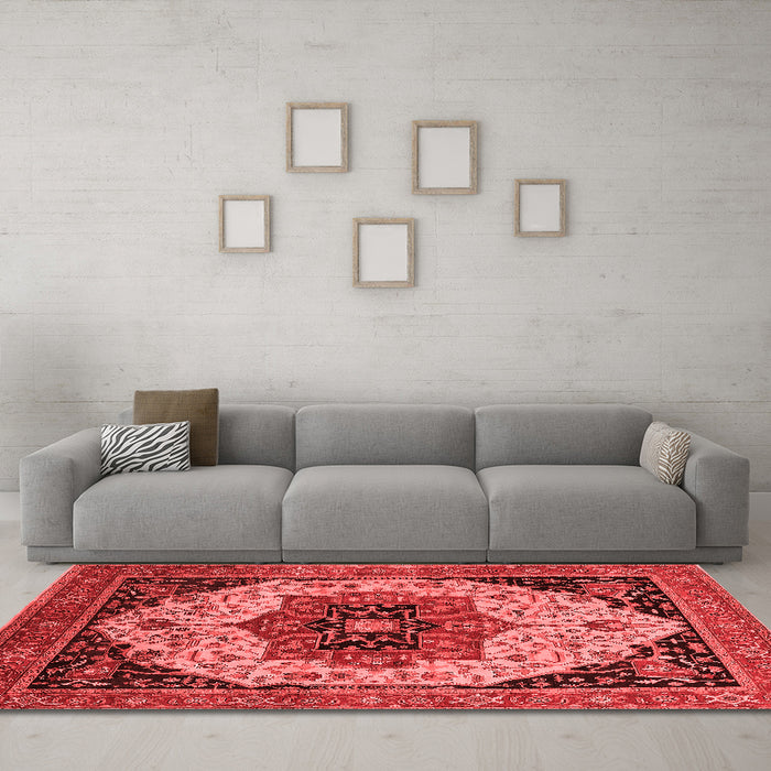 Industrial Red Washable Rugs