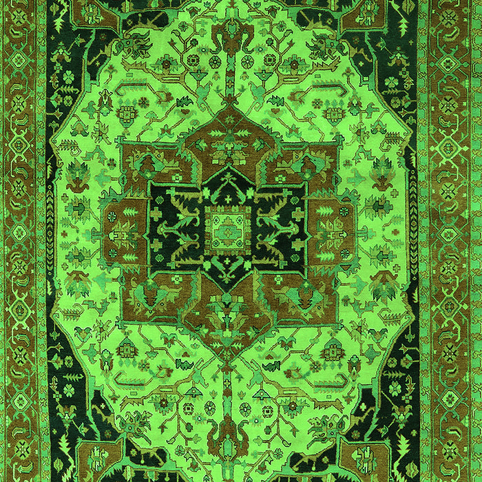 Machine Washable Oriental Green Industrial Area Rugs, wshurb2638grn