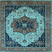 Square Oriental Light Blue Industrial Rug, urb2638lblu