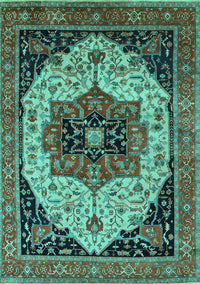 Oriental Turquoise Industrial Rug, urb2638turq